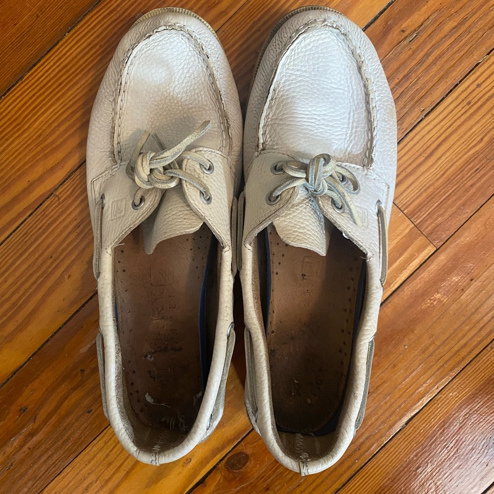 White mens Sperry boat shoes